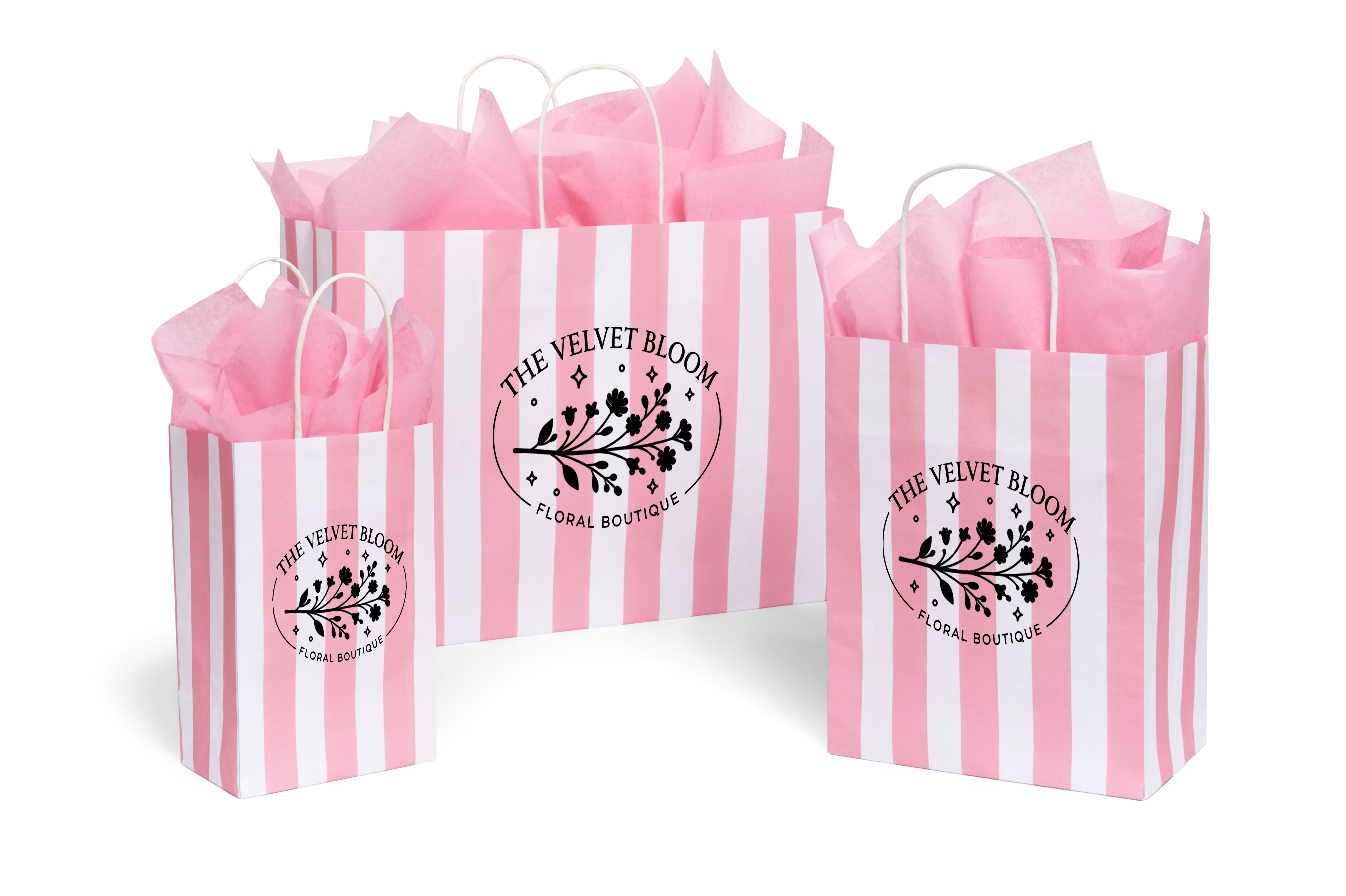 Hot Stamp Your Cabana Stripe Pink Paper Gift Bags